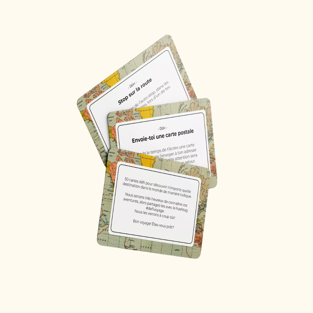 Jeu de cartes Défis de voyages