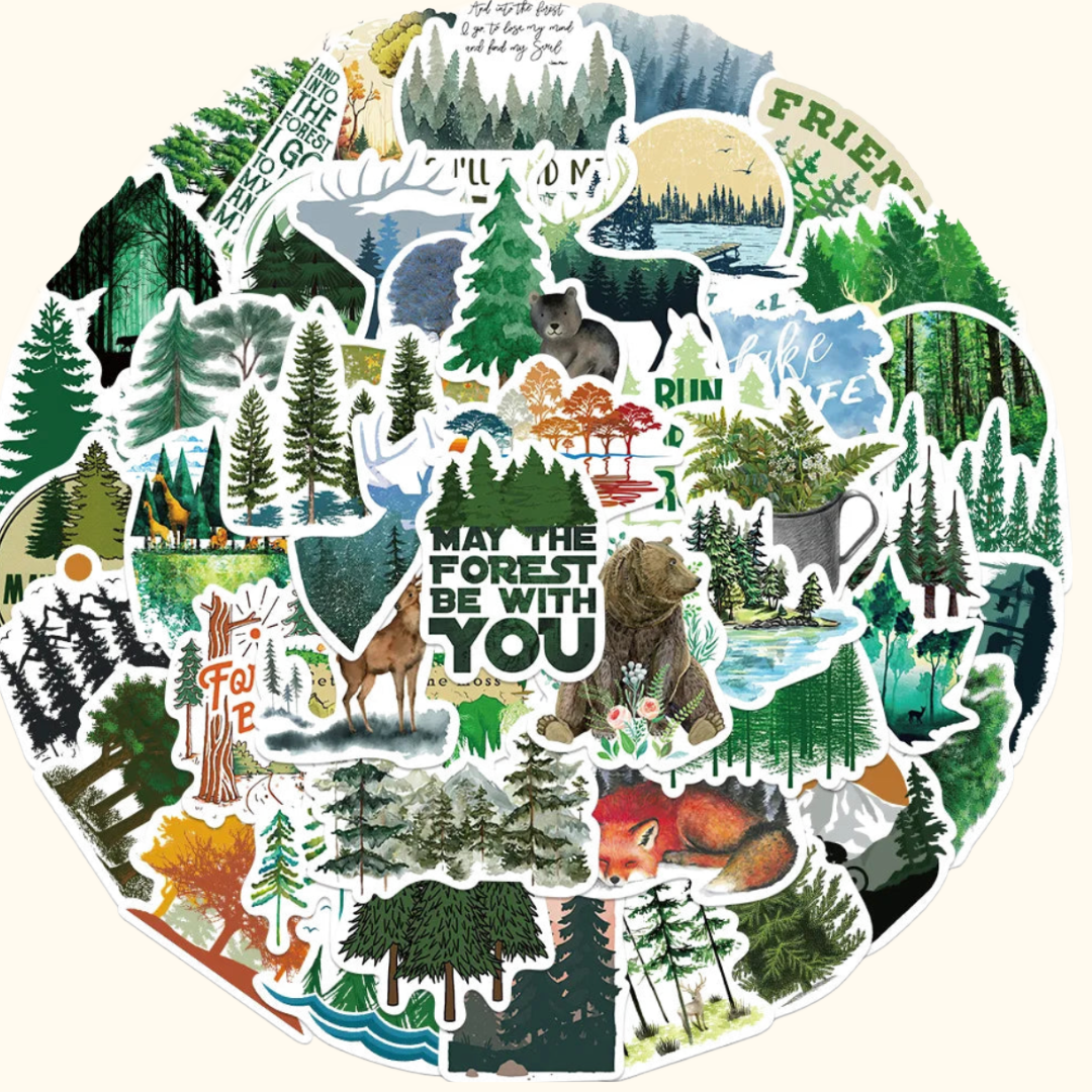 Stickers forêt & animaux 50 PCS