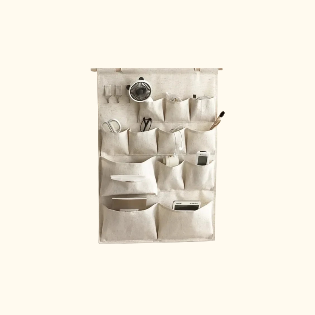 Organisateur mural en tissu multi-poches