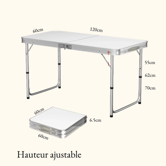 Table pliante et réglable